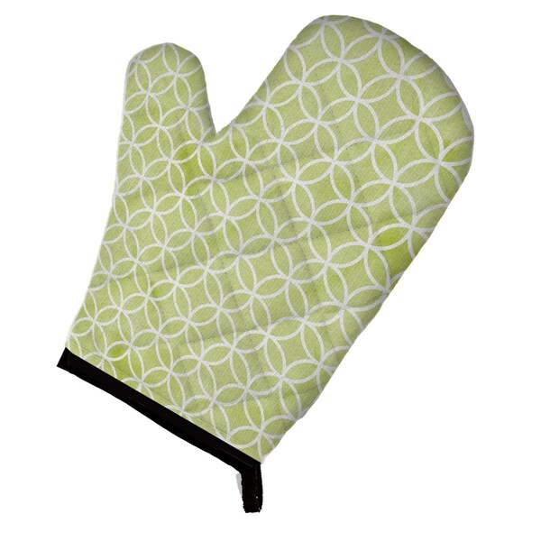Carolines Treasures Gemoetric Circles on Green Watercolor Oven Mitt - BB7493OVMT
