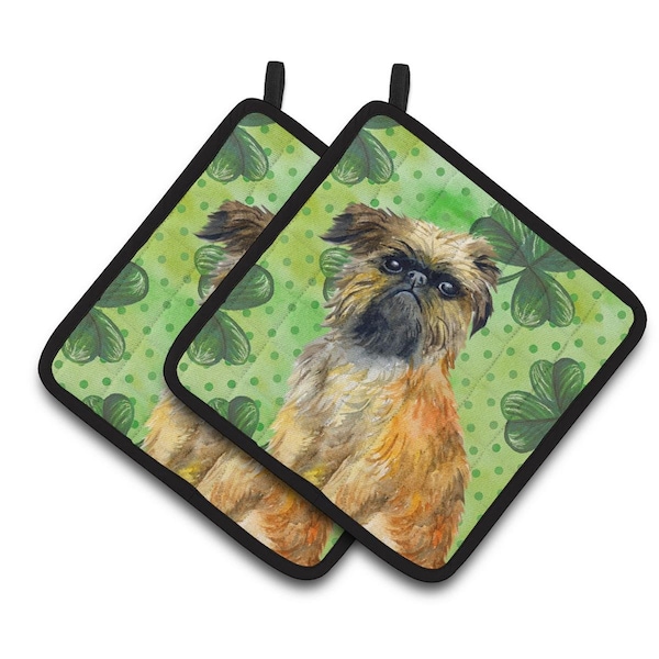 Carolines Treasures Brussels Griffon St.Patricks Pair of Pot Holders - BB9861PTHD