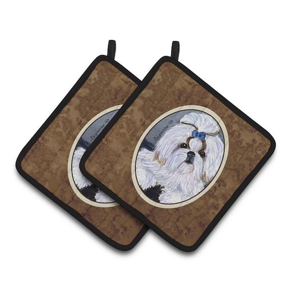 Carolines Treasures Shih Tzu Pair of Pot Holders, 7.5 x 3 x 7.5 in. - SS8685PTHD