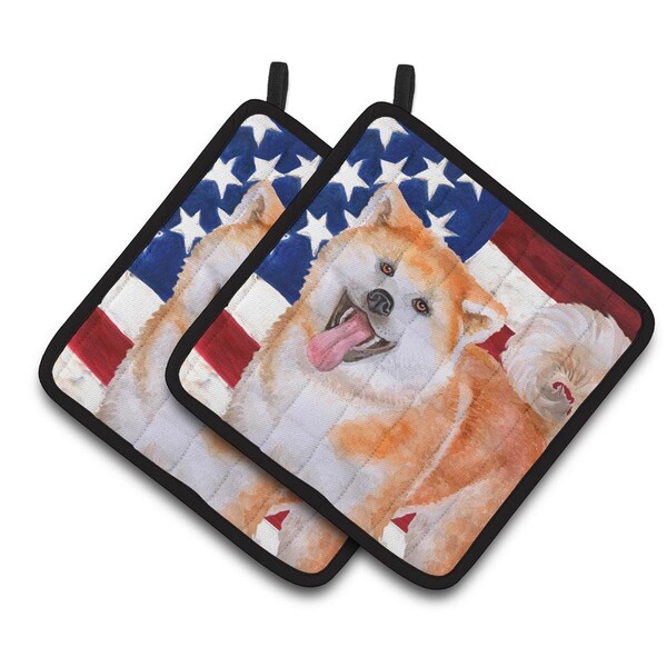 Carolines Treasures Akita Patriotic Pair of Pot Holders - BB9703PTHD