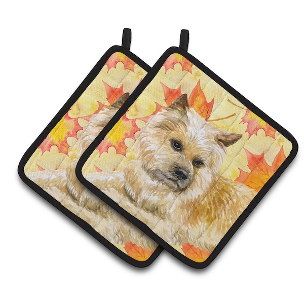 Carolines Treasures Cairn Terrier Fall Pair of Pot Holders - BB9951PTHD