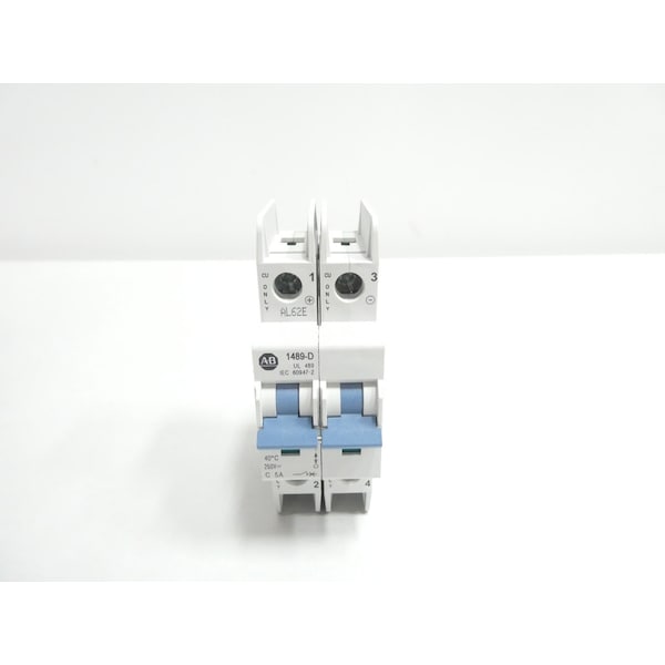 Allen Bradley Miniature Circuit Breaker, 1489-D Series, 5A, 2 Pole, Not Rated, C Curve - 1489-D2C050