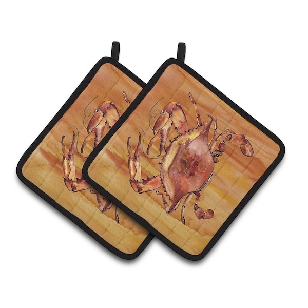 Carolines Treasures Crab Pair of Pot Holders - 8139PTHD