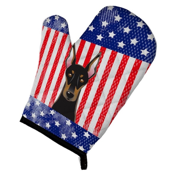 Carolines Treasures American Flag and Doberman Oven Mitt - BB2175OVMT