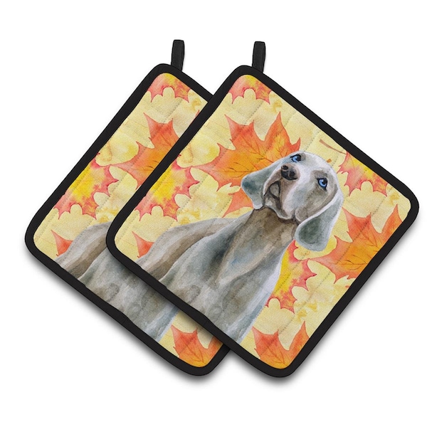 Carolines Treasures Weimaraner Fall Pair of Pot Holders - BB9935PTHD