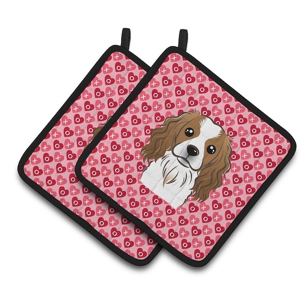 Carolines Treasures Cavalier Spaniel Hearts Pair of Pot Holders - BB5294PTHD