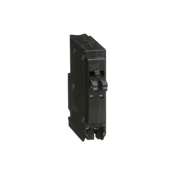 Square D Miniature Circuit Breaker, QO Series, 20/20A, 2x1 Pole, 120/240V AC, 10kA at 120/240V AC - QOT2020CP