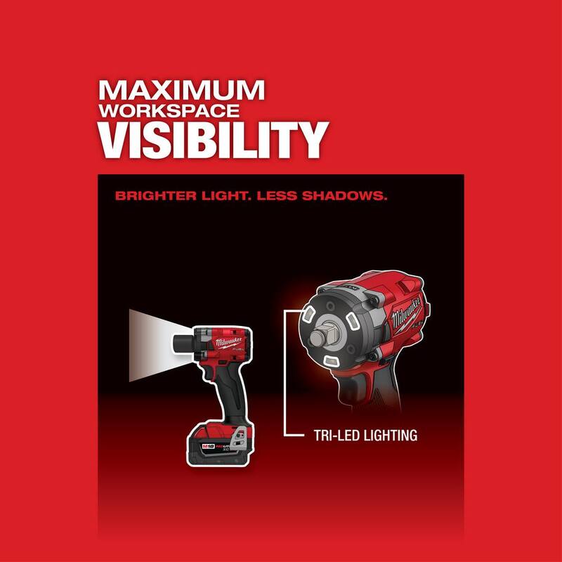 Milwaukee M18 FUEL GEN-3 18V Llave de Impacto Compacta Inalámbrica sin Escobillas de Litio-Ion de 1/2 pulg. con Anillo de Fricción (Herramienta Únicamente) - 2855-20