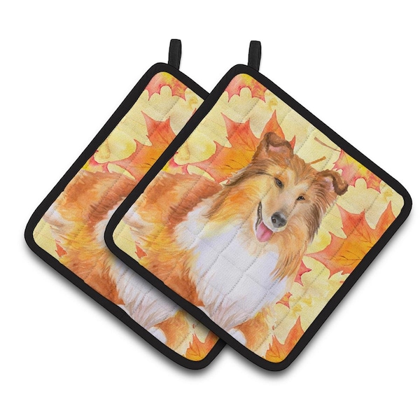 Carolines Treasures Sheltie Fall Pair of Pot Holders - BB9981PTHD