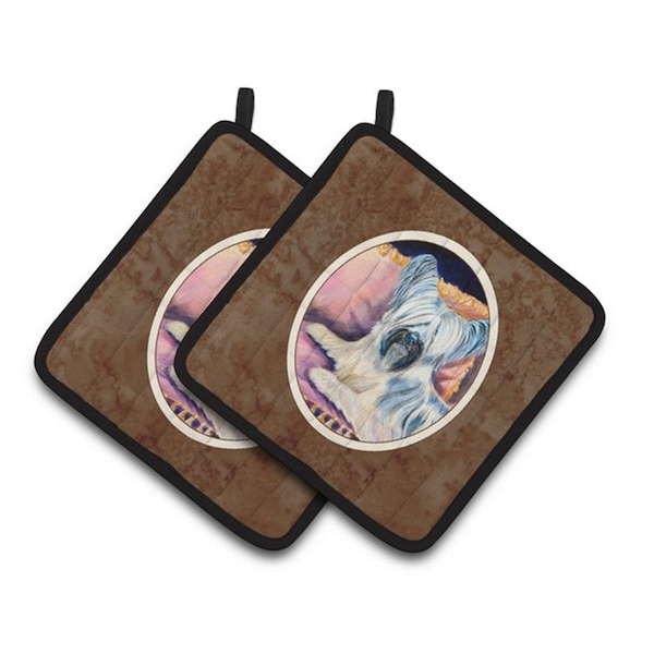 Carolines Treasures Skye Terrier Pair of Pot Holders, 7.5 x 3 x 7.5 in. - 7154PTHD