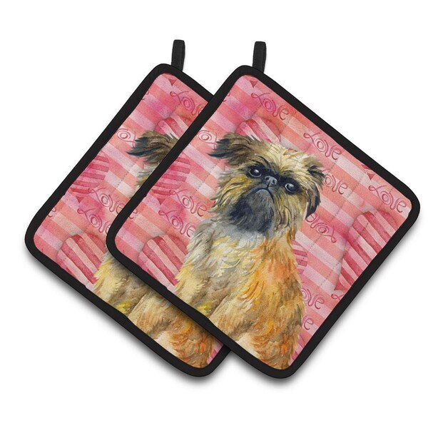 Carolines Treasures Brussels Griffon Love Pair of Pot Holders - BB9774PTHD