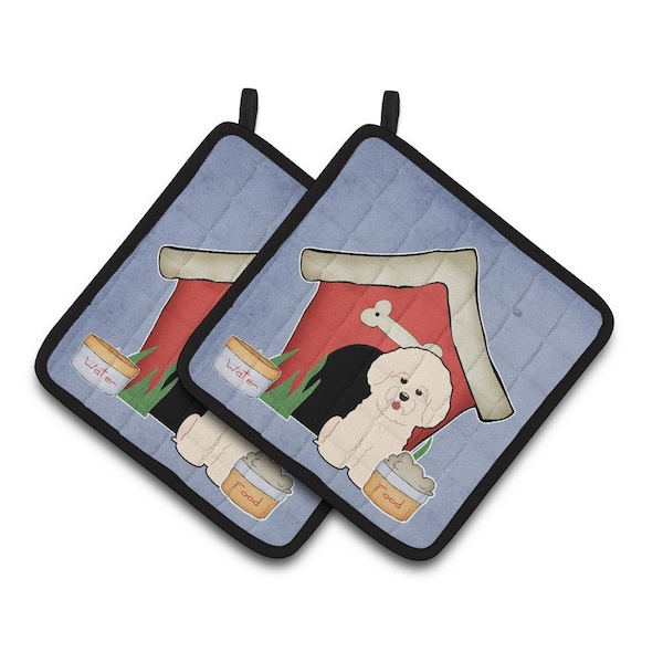 Carolines Treasures Dog House Collection Bichon Frise Pair of Pot Holders - BB2829PTHD