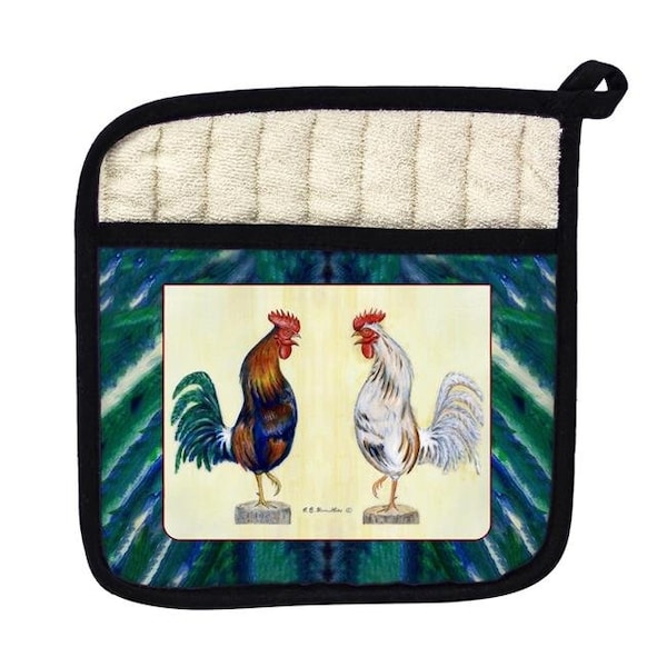 Betsy Drake Betsy Drake PT037 Roosters Pot Holder - PT037