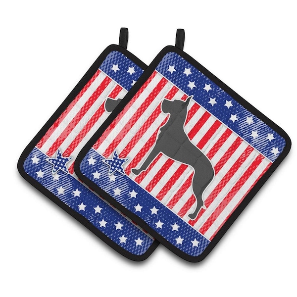 Carolines Treasures USA Patriotic Great Dane Pair of Pot Holders - BB3375PTHD