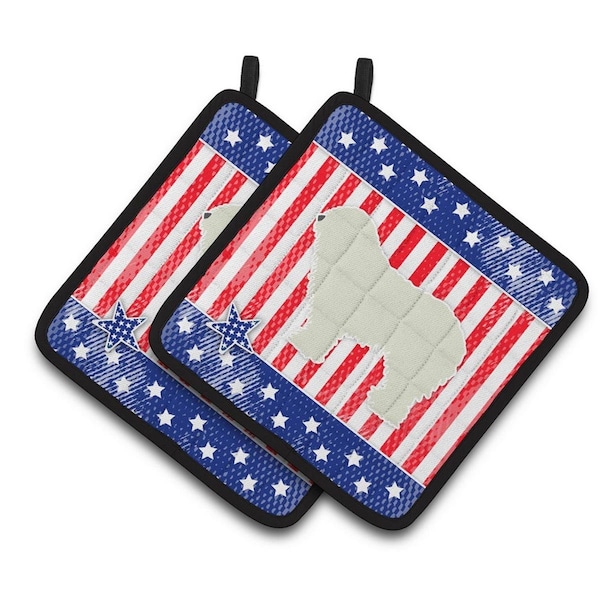 Carolines Treasures USA Patriotic Komondor Pair of Pot Holders - BB3355PTHD
