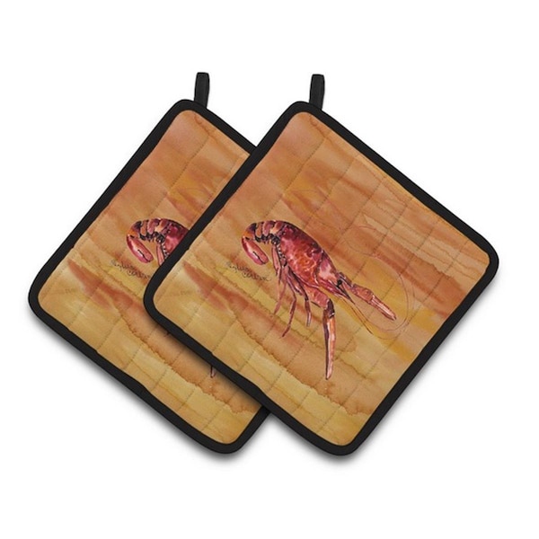 Carolines Treasures Crawfish Pair of Pot Holders, 7.5 x 3 x 7.5 in. - 8232PTHD