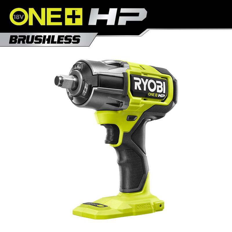 RYOBI ONE+ HP Llave de Impacto Inalámbrica con Motor sin Escobillas de 18V y 4 Modos de 1/2 pulgada (Herramienta Únicamente) - P262