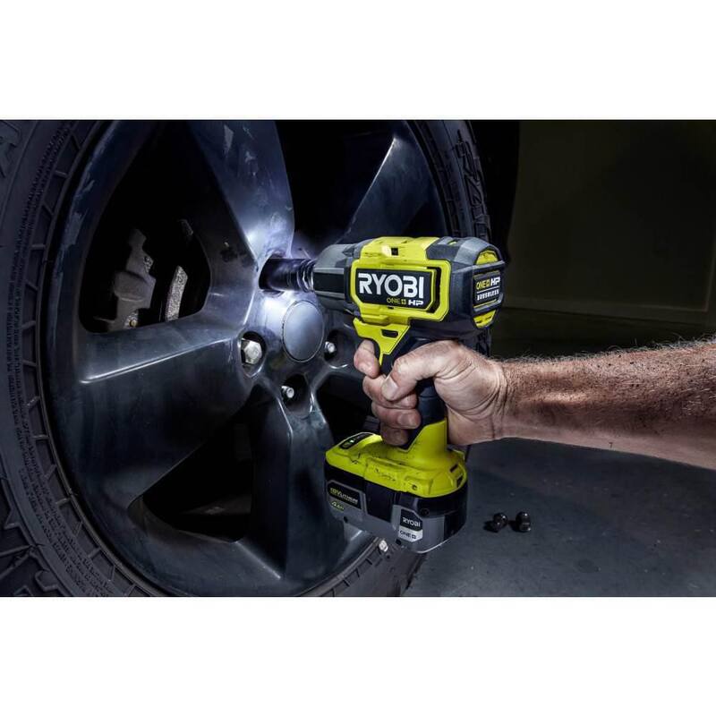 RYOBI ONE+ HP Llave de Impacto Inalámbrica con Motor sin Escobillas de 18V y 4 Modos de 1/2 pulgada (Herramienta Únicamente) - P262