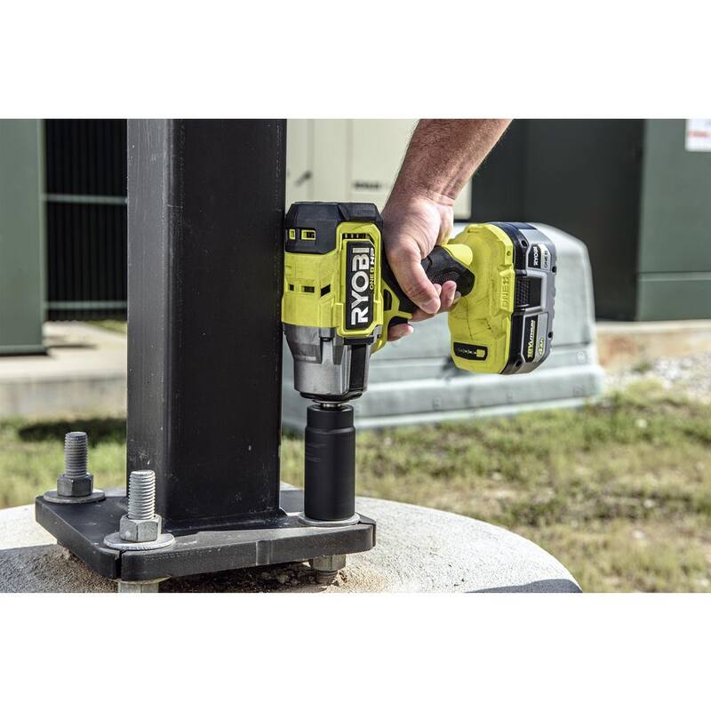 RYOBI ONE+ HP Llave de Impacto Inalámbrica con Motor sin Escobillas de 18V y 4 Modos de 1/2 pulgada (Herramienta Únicamente) - P262