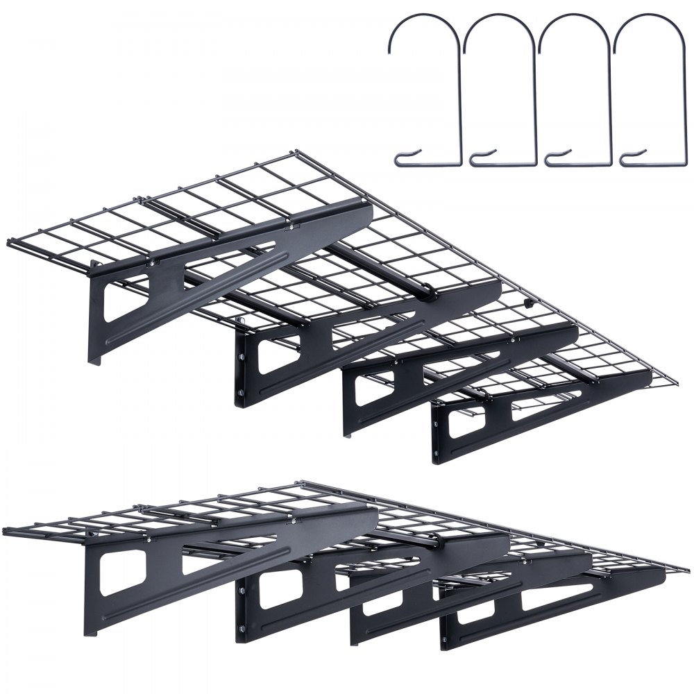 VEVOR Garage Storage Shelving, 2 Pack, 6 x 2 ft Heavy Duty Garage Shelves Wall Mounted, 1000 lbs Load Capacity(Total) Garage Storage Rack Floating Shelves, Suitable for Shop, Shed, Garage Storage - QXCKGBDHSSC725OF5V0