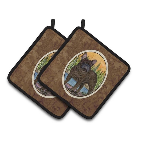 Carolines Treasures French Bulldog Pair of Pot Holders, 7.5 x 3 x 7.5 in. - SS8597PTHD