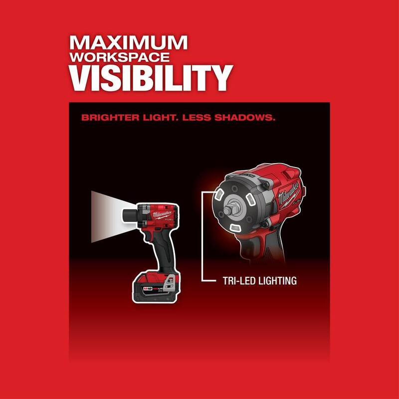 Llave de impacto compacta Milwaukee M18 FUEL GEN-3 de 3/8 pulgadas inalámbrica sin escobillas de litio de 18V con anillo de fricción (sólo herramienta) - 2854-20.