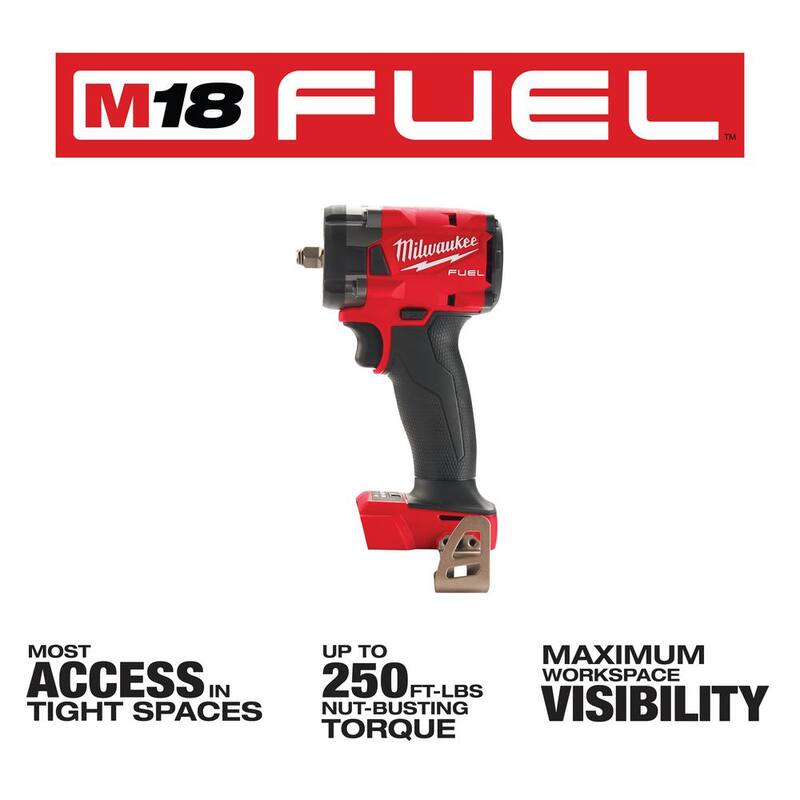 Llave de impacto compacta Milwaukee M18 FUEL GEN-3 de 3/8 pulgadas inalámbrica sin escobillas de litio de 18V con anillo de fricción (sólo herramienta) - 2854-20.