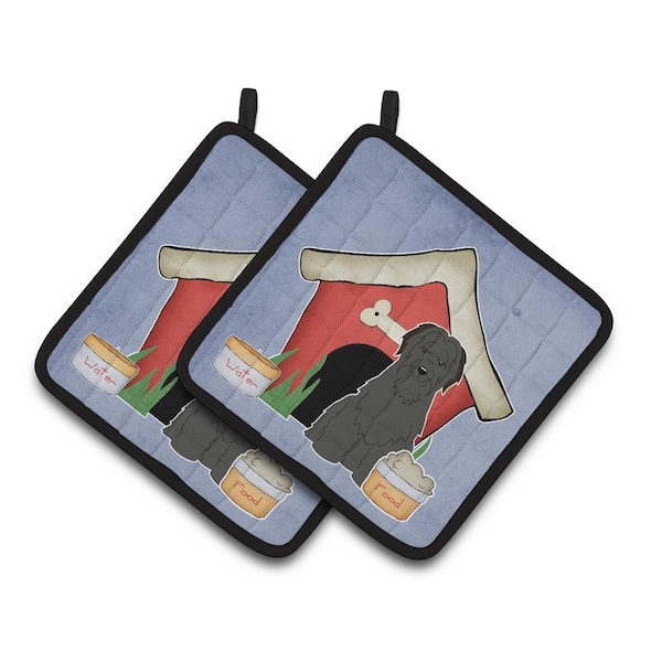 Carolines Treasures Dog House Collection Briard Black Pair of Pot Holders - BB2835PTHD