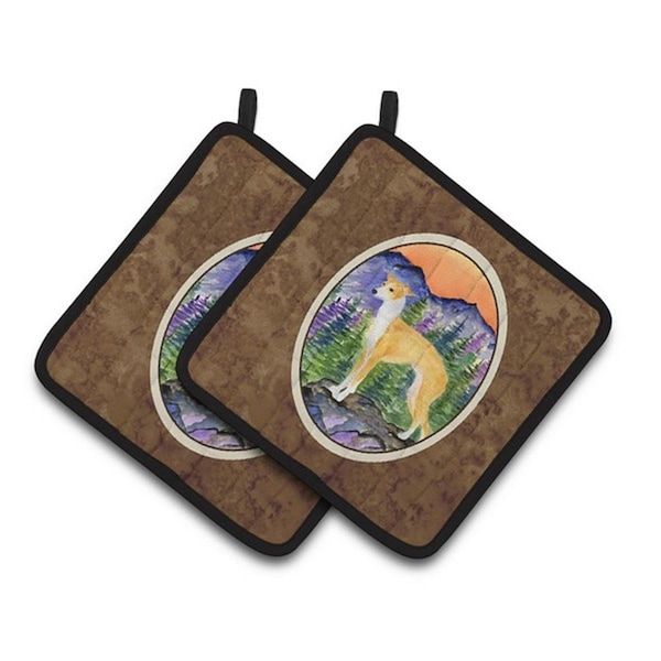 Carolines Treasures Italian Greyhound Pair of Pot Holders, 7.5 x 3 x 7.5 in. - SS8225PTHD
