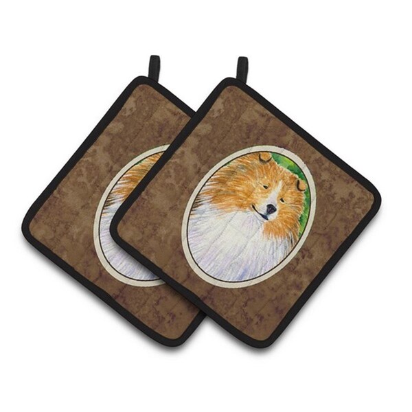 Carolines Treasures Sheltie Pair of Pot Holders, 7.5 x 3 x 7.5 in. - SS1003PTHD