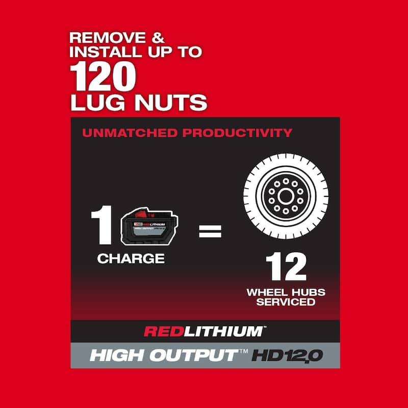 Llave de impacto inalámbrica sin escobillas Milwaukee M18 FUEL de 18V de iones de litio de 1 pulgada con mango en D extendido (solo herramienta) - 2869-20.