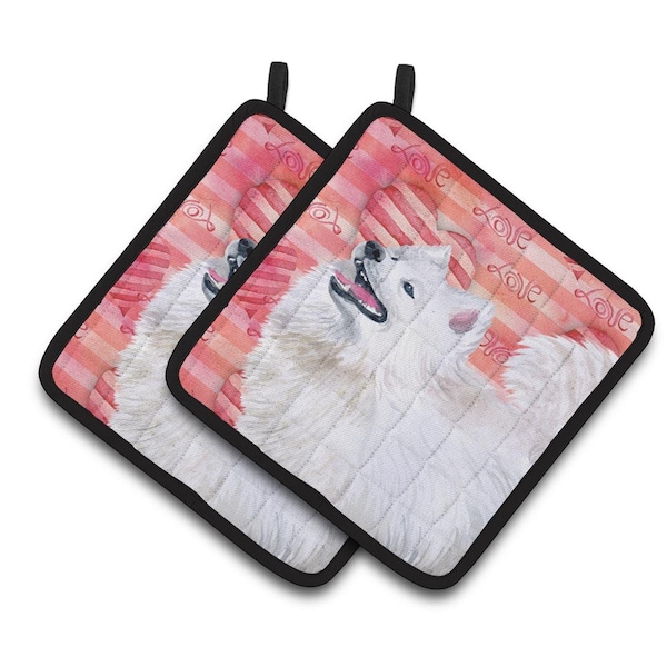 Carolines Treasures Samoyed Love Pair of Pot Holders - BB9778PTHD