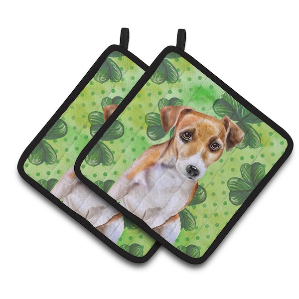 Carolines Treasures Jack Russell Terrier No.2 St.Patricks Pair of Pot Holders - BB9887PTHD