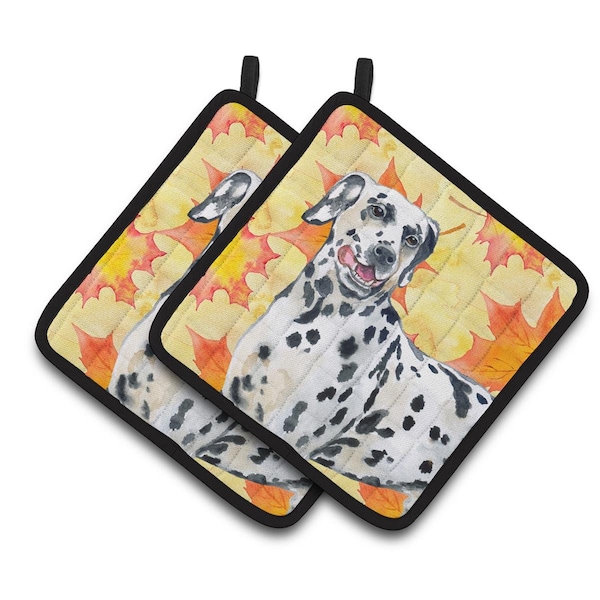 Carolines Treasures Dalmatian Fall Pair of Pot Holders - BB9914PTHD