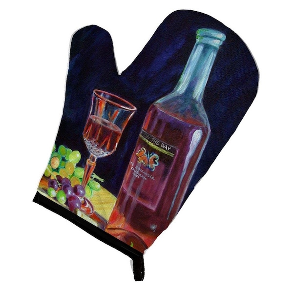 Carolines Treasures Red Wine Bottle and Glass Oven Mitt - 7185OVMT
