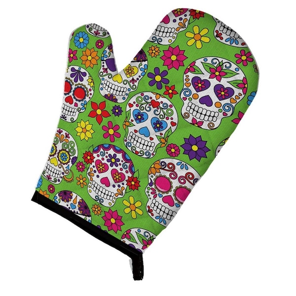 Carolines Treasures Day of the Dead Green Oven Mitt - BB5117OVMT