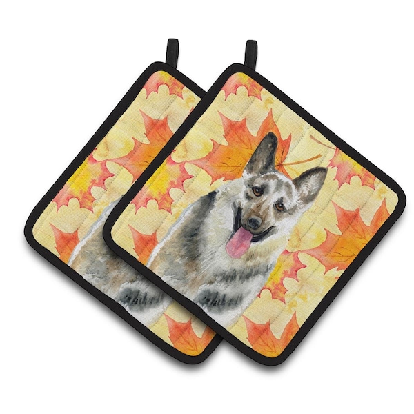 Carolines Treasures East-European Shepherd Fall Pair of Pot Holders - BB9910PTHD