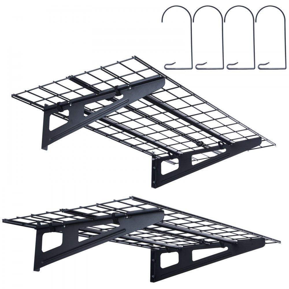 VEVOR Garage Storage Shelving, 2 Pack, 4 x 2 ft Heavy Duty Garage Shelves Wall Mounted, 500 lbs Load Capacity(Total) Garage Storage Rack Floating Shelves, Suitable for Shop, Shed, Garage Storage - QXCKGBDHSSC48RHUTV0