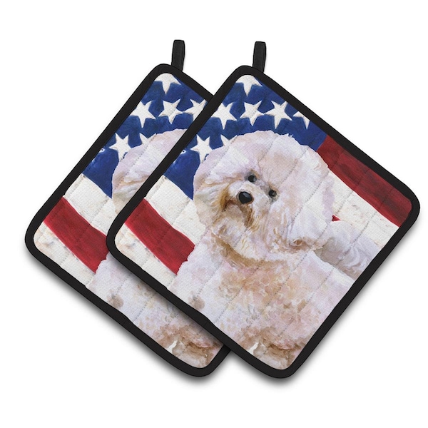 Carolines Treasures Bichon Frise No. 2 Patriotic Pair of Pot Holders - BB9705PTHD