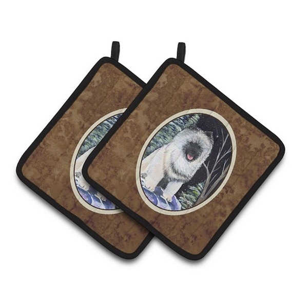 Carolines Treasures Starry Night Keeshond Pair of Pot Holders, 7.5 x 3 x 7.5 in. - SS8404PTHD
