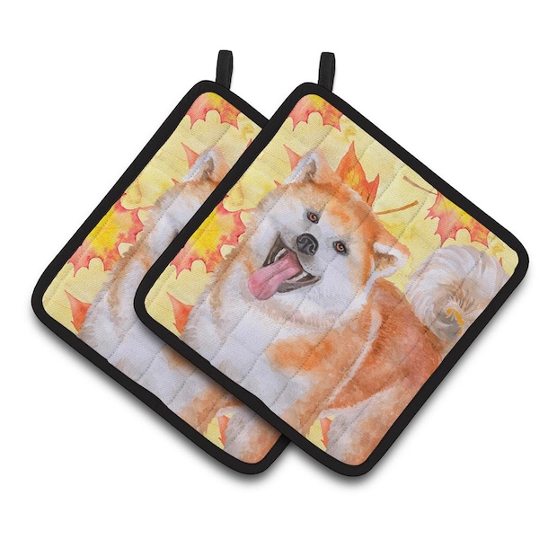 Carolines Treasures Akita Fall Pair of Pot Holders - BB9964PTHD
