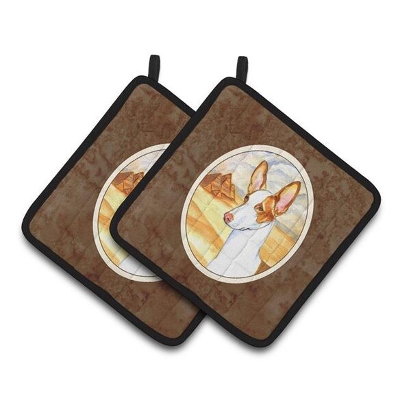 Carolines Treasures Carolines Treasures 7031PTHD Ibizan Hound Pair of Pot Holders - 7031PTHD