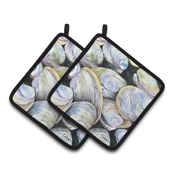 Carolines Treasures Clam Quahog Pair of Pot Holders, 7.5 x 3 x 7.5 in. - 8714PTHD