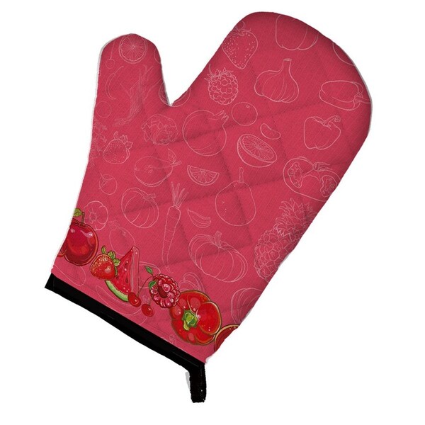 Carolines Treasures Fruits and Vegetables in Red Oven Mitt - BB5133OVMT