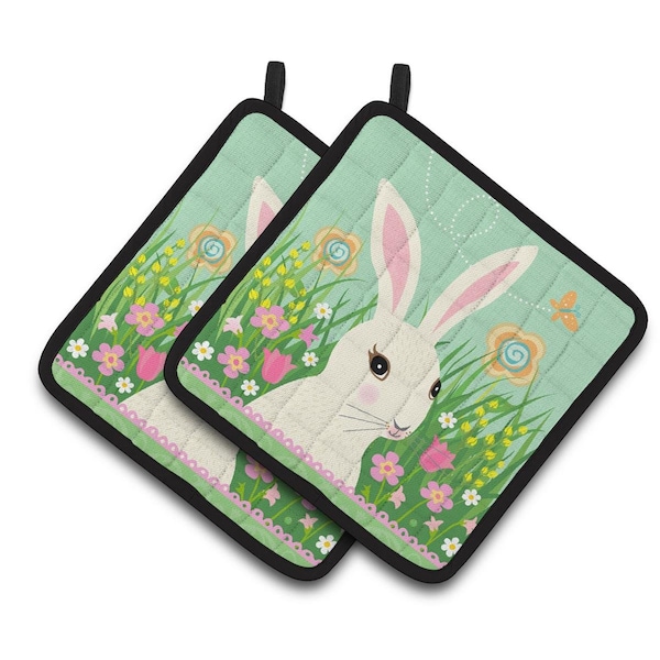 Carolines Treasures Easter Bunny Rabbit Pair of Pot Holders - VHA3023PTHD