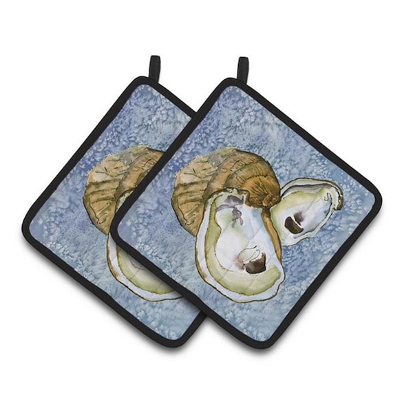 Carolines Treasures Oyster Pair of Pot Holders, 7.5 x 3 x 7.5 in. - 8152PTHD