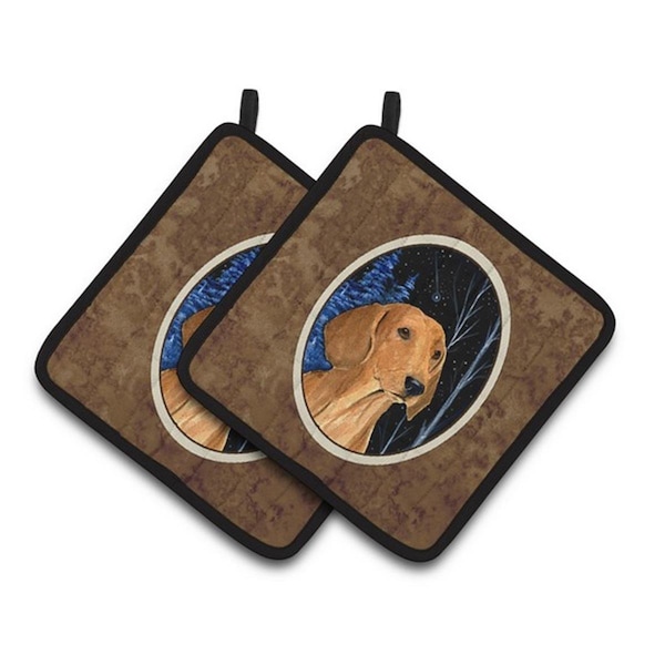 Carolines Treasures Starry Night Dachshund Pair of Pot Holders, 7.5 x 3 x 7.5 in. - SS8379PTHD