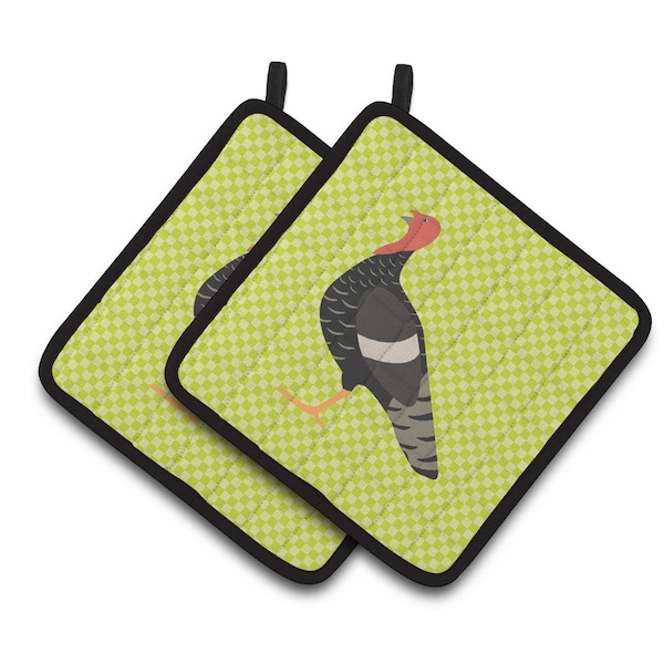 Carolines Treasures Marragansett Turkey Green Pair of Pot Holders - BB7813PTHD