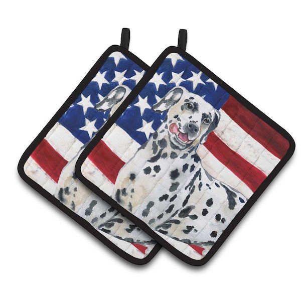 Carolines Treasures Dalmatian Patriotic Pair of Pot Holders - BB9653PTHD