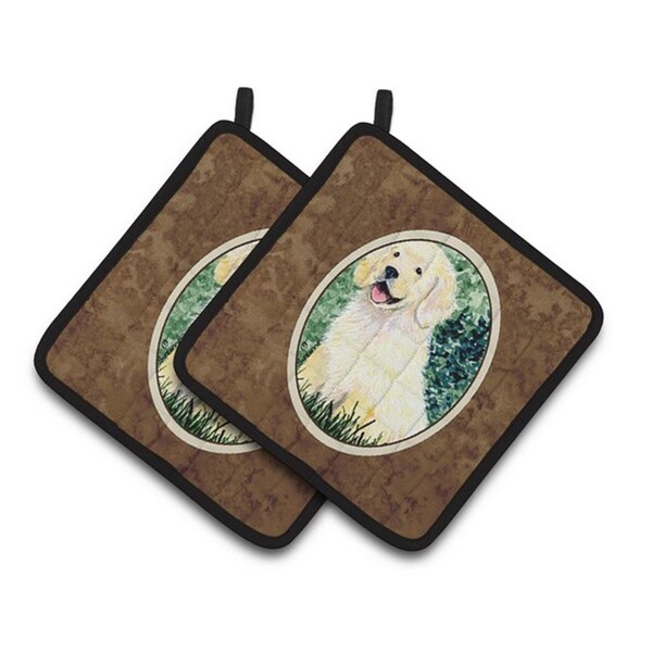 Carolines Treasures Golden Retriever Pair of Pot Holders, 7.5 x 3 x 7.5 in. - SS8739PTHD